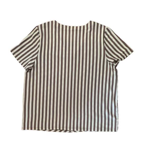 Anybody brown and white short sleeve striped top womens large - Picture 2 of 6